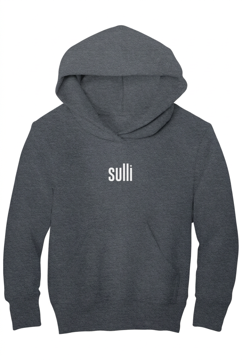 Dark heather Grey flat hoodie