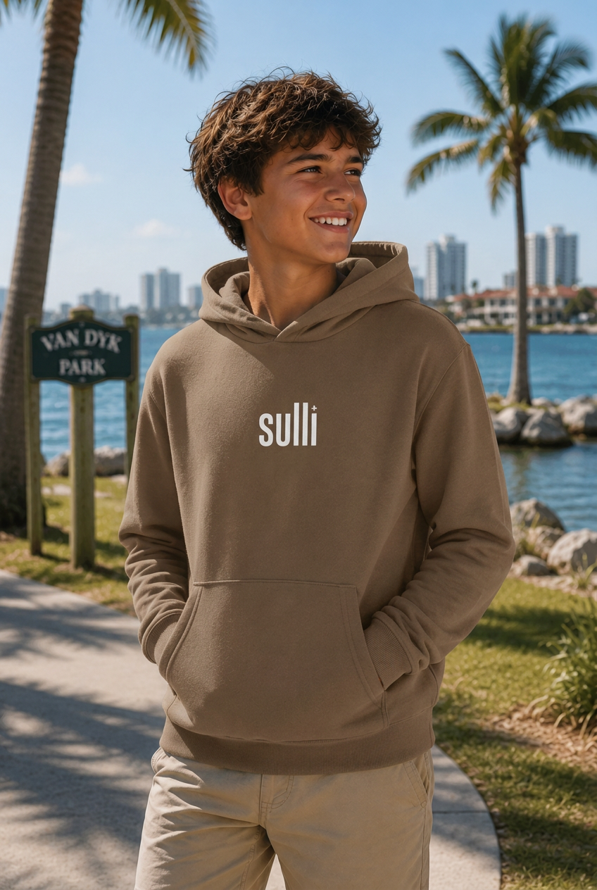 Woodland Brown Youth Future Force Hoodie lifestyle image